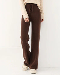 100% Wool Knitted Straight Leg Pants