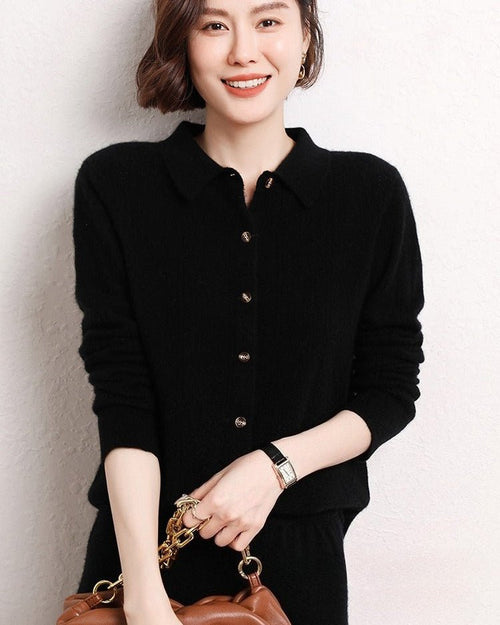 Cashmere Openwork Cardigan Sweater