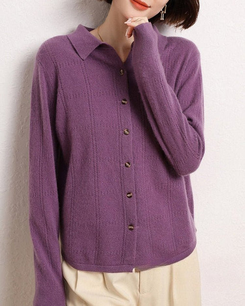 Cashmere Openwork Cardigan Sweater