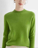 Basic Style Round Neck Wool Jumper