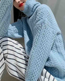 Cable Knit Turtleneck Cashmere Sweater