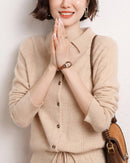 Cashmere Openwork Cardigan Sweater