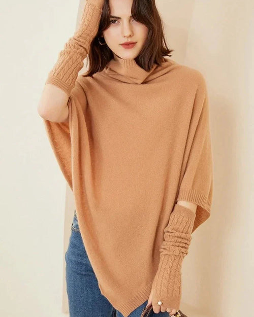 100% Cashmere Long Knitted Arm Warmers Thick Gloves