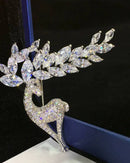 Christmas Deer Rhinestone Brooch Pin