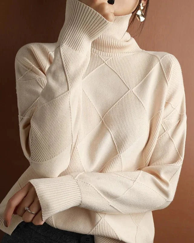 Pure Wool Solid Turtleneck Sweater