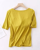 Modal Cotton Padded Half-Sleeve Sleep Top