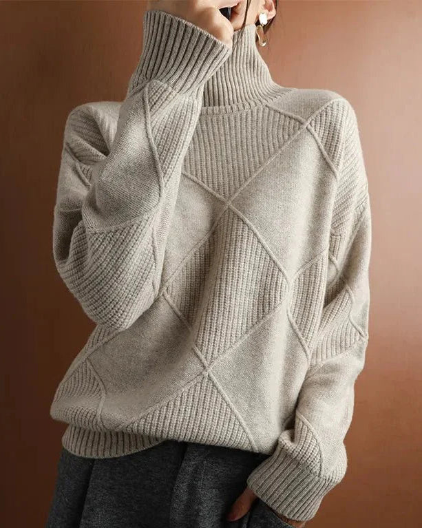 Pure Wool Solid Turtleneck Sweater