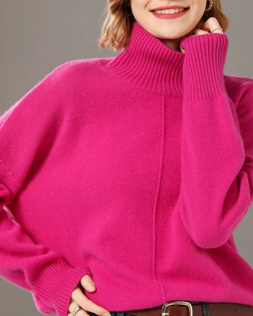 Turtleneck Solid Color Cashmere Sweater