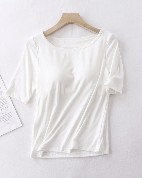 Modal Cotton Padded Half-Sleeve Sleep Top