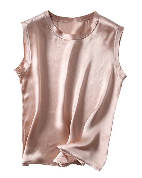 Mulberry Silk Satin Sleeveless Tank Top