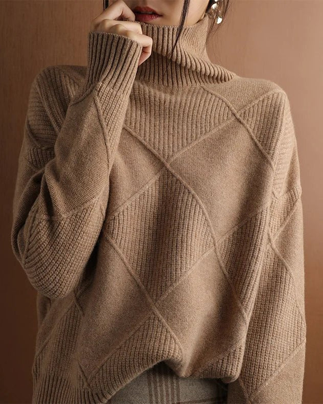 Pure Wool Solid Turtleneck Sweater