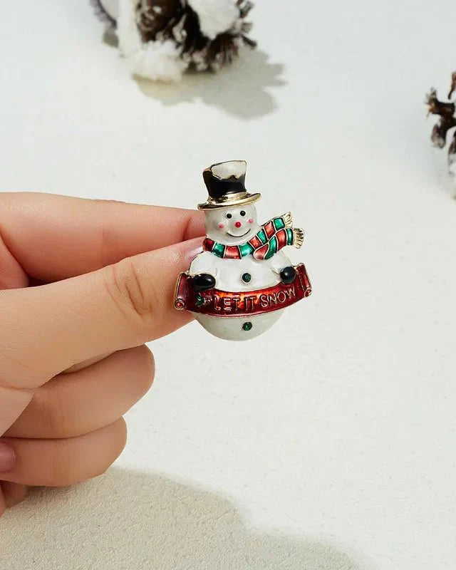 Christmas Tree Rhinestone Brooches