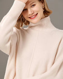 Turtleneck Solid Color Cashmere Sweater