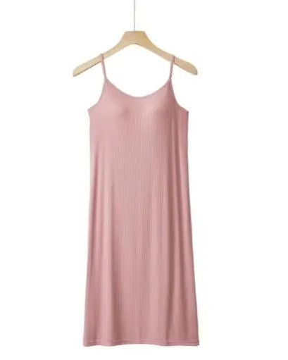 Modal-Cotton Padded Spaghetti Strap Sleep Dress