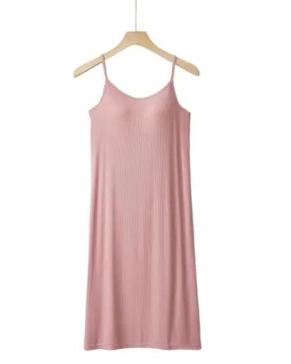 Modal-Cotton Padded Spaghetti Strap Sleep Dress
