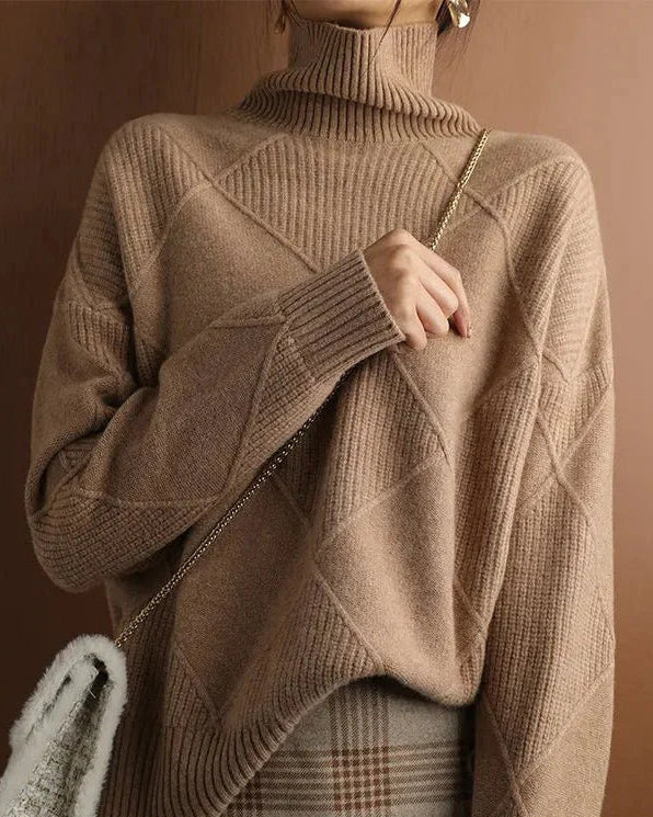 Pure Wool Solid Turtleneck Sweater