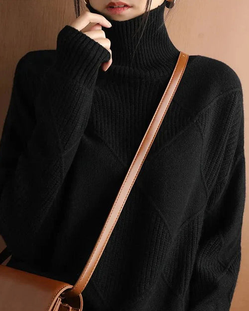 Pure Wool Solid Turtleneck Sweater
