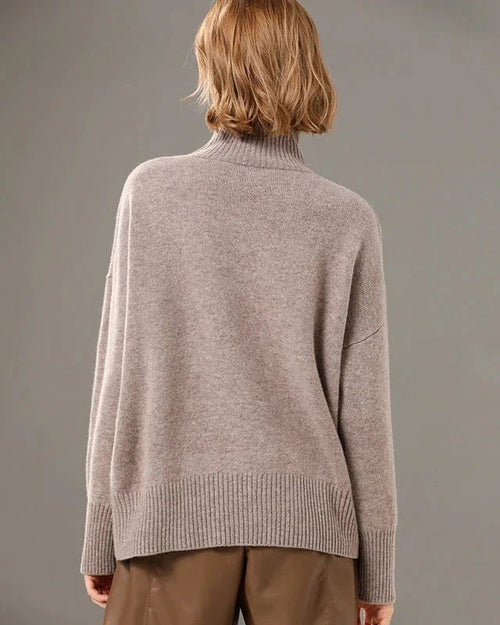 Turtleneck Solid Color Cashmere Sweater