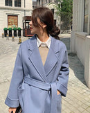 Wool Belted Long Warp Coat