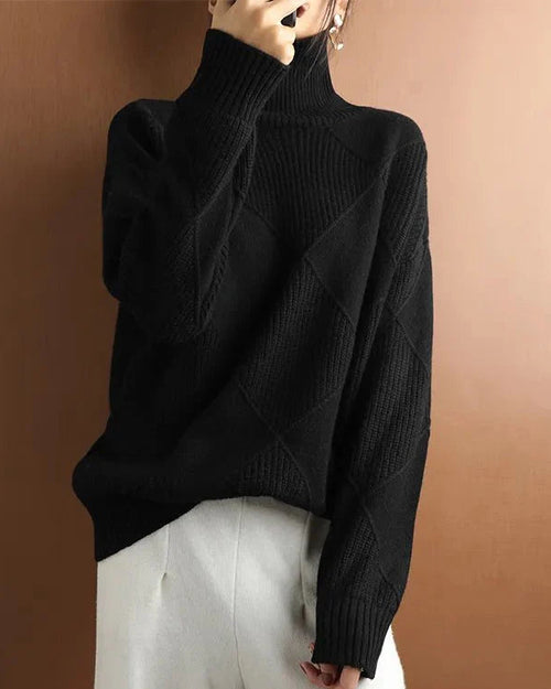 Pure Wool Solid Turtleneck Sweater
