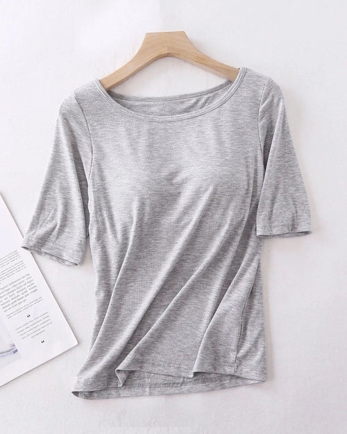 Modal Cotton Padded Half-Sleeve Sleep Top
