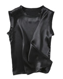 Mulberry Silk Satin Sleeveless Tank Top