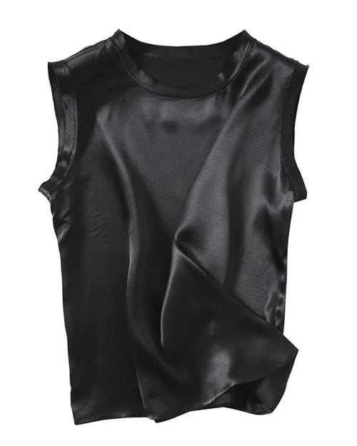 Mulberry Silk Satin Sleeveless Tank Top