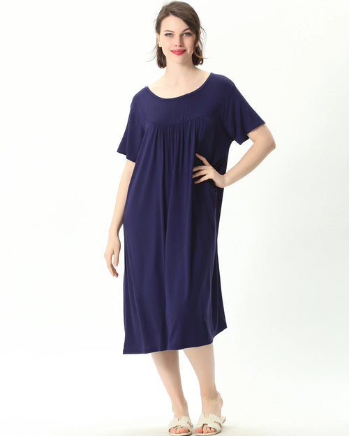 Plus Size Cotton Short Sleep Dress