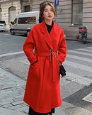 Wool Belted Long Warp Coat