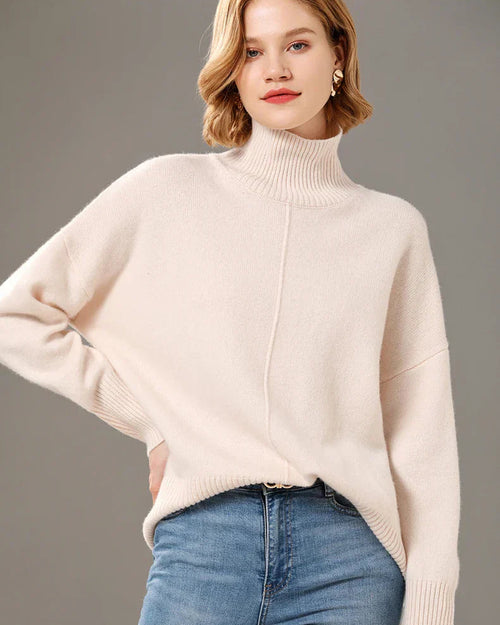 Turtleneck Solid Color Cashmere Sweater