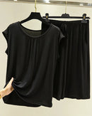 Modal Sleeveless Round-Neck Top & Shorts Pajama Set