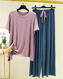 Modal Short Sleeve 3-Piece Pajama Set