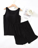 Modal Built-In Bra Vest & Shorts 2-Piece Pajama Set