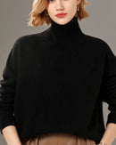 Turtleneck Solid Color Cashmere Sweater