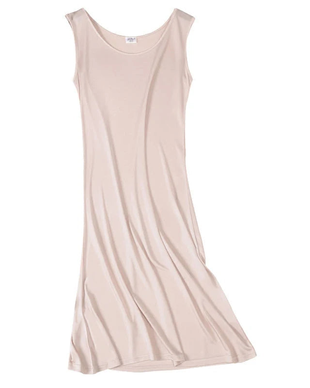 Knitted Silk Blend Sleeveless Slip Dress