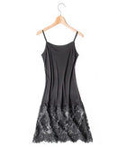 Silk-Viscose Lace-Hem Full Slip Dress