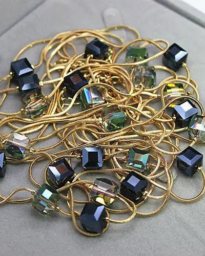 Crystal Bead Long SweaterChain Necklace