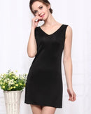 Mulberry Silk Knit V-Neck Sleeveless Mini Slip Dress