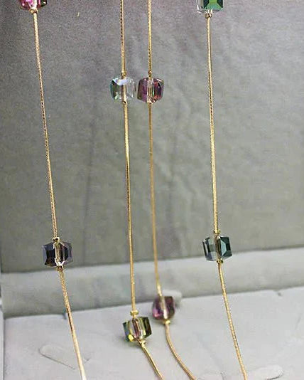 Crystal Bead Long SweaterChain Necklace