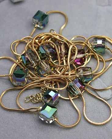 Crystal Bead Long SweaterChain Necklace
