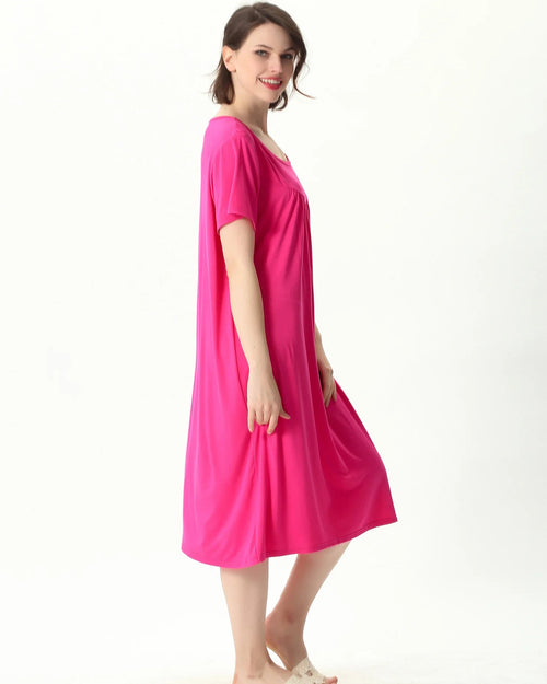 Plus Size Cotton Short Sleep Dress