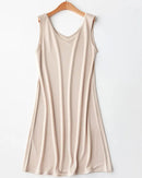 Mulberry Silk Knit V-Neck Sleeveless Mini Slip Dress