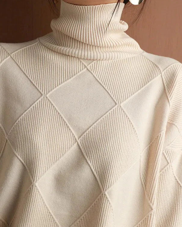 Pure Wool Solid Turtleneck Sweater
