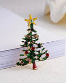 Christmas Tree Rhinestone Brooches