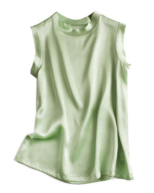 Mulberry Silk Satin Sleeveless Tank Top