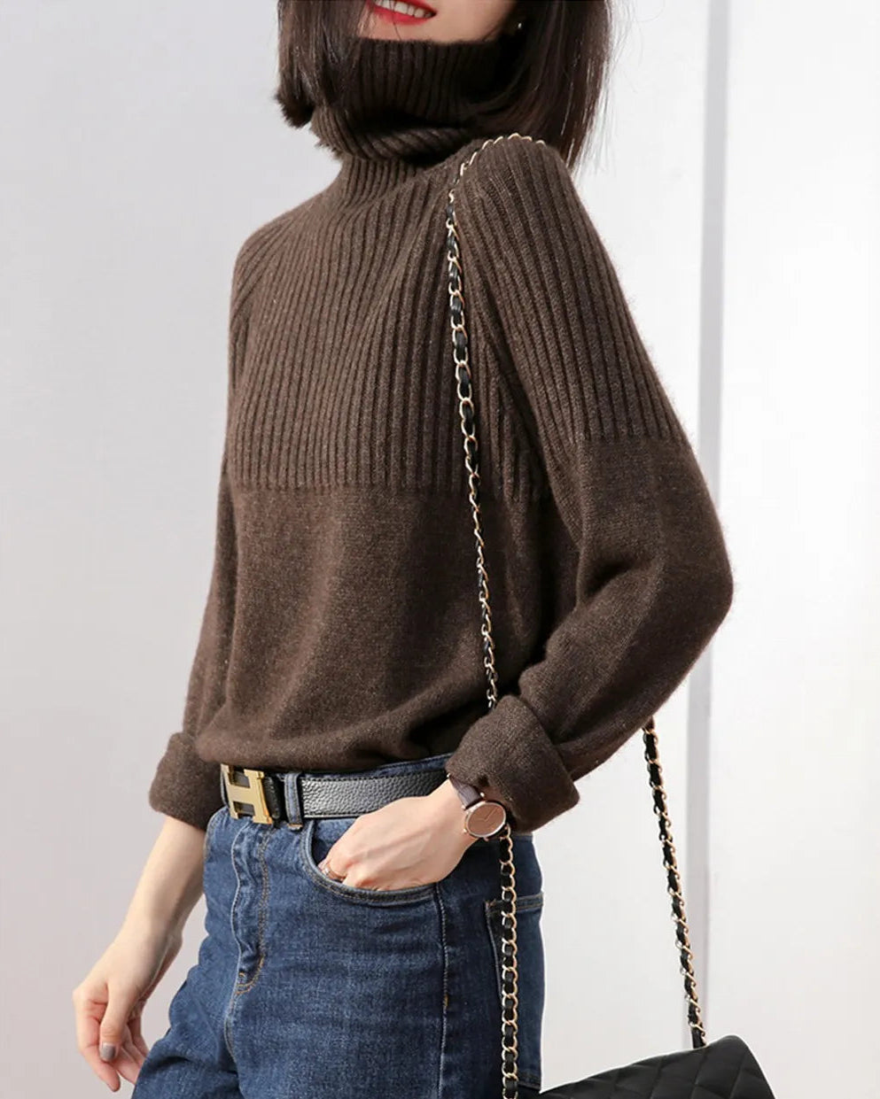 Thick Turtleneck Wool Sweater