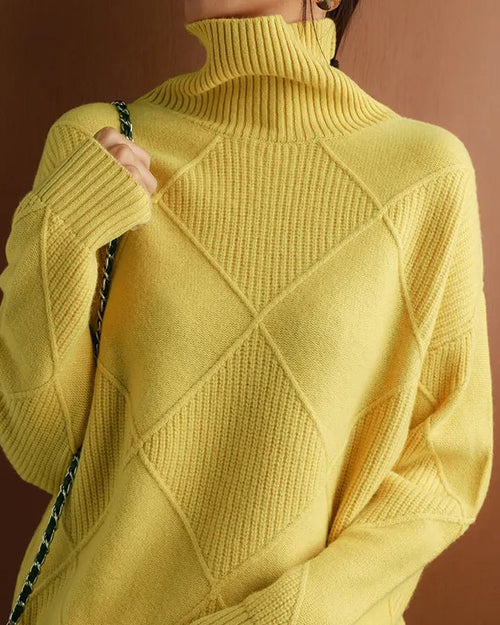 Pure Wool Solid Turtleneck Sweater