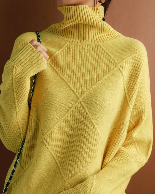 Pure Wool Solid Turtleneck Sweater