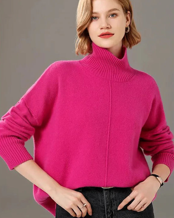 Turtleneck Solid Color Cashmere Sweater