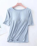 Modal Cotton Padded Half-Sleeve Sleep Top
